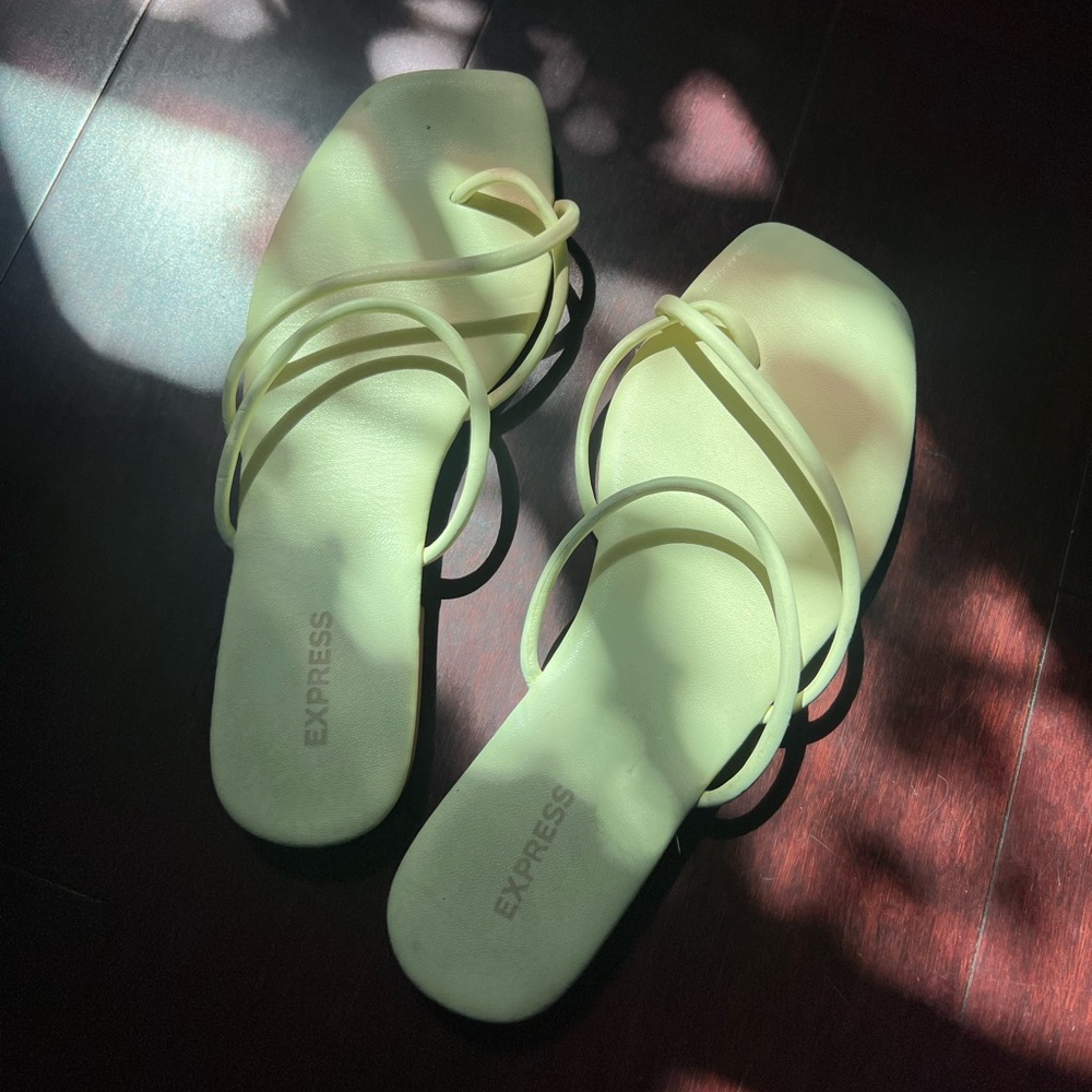 Express Butter Yellow Strappy Sandals